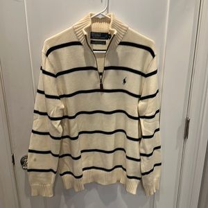 Polo Ralph Lauren striped quarter zip sweater, size medium
